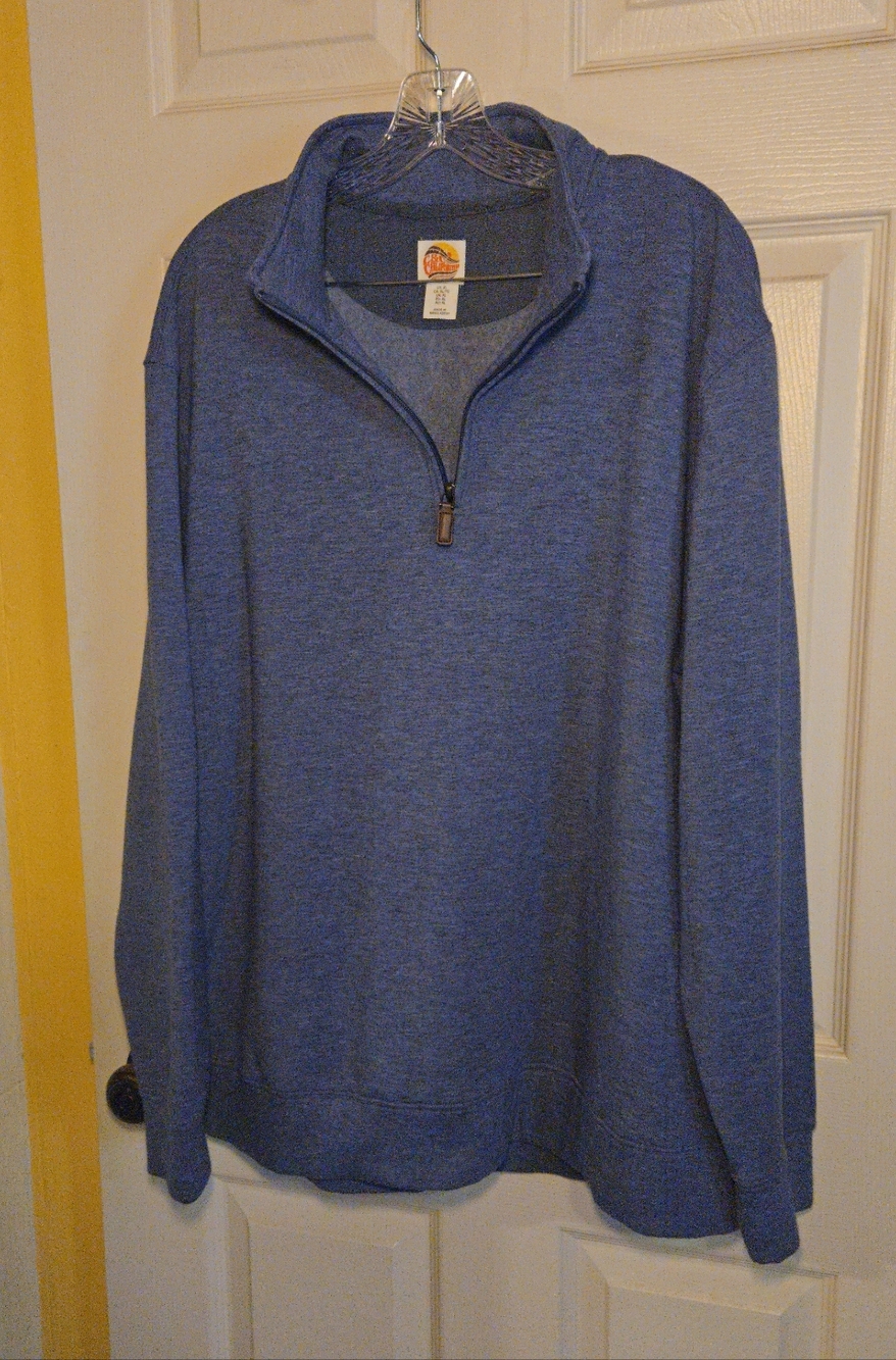 C&C California Men's Heather Blue Quarter-Zip Pullover Sweater